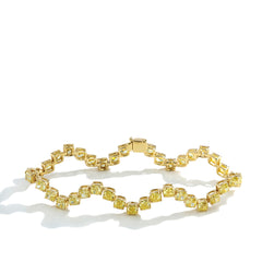12 Carat Yellow Natural Diamond Zig-Zag Tennis Bracelet