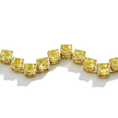 12 Carat Yellow Natural Diamond Zig-Zag Tennis Bracelet