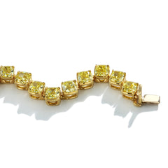 12 Carat Yellow Natural Diamond Zig-Zag Tennis Bracelet