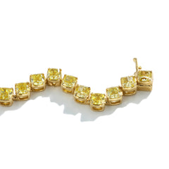 12 Carat Yellow Natural Diamond Zig-Zag Tennis Bracelet