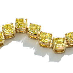 12 Carat Yellow Natural Diamond Zig-Zag Tennis Bracelet