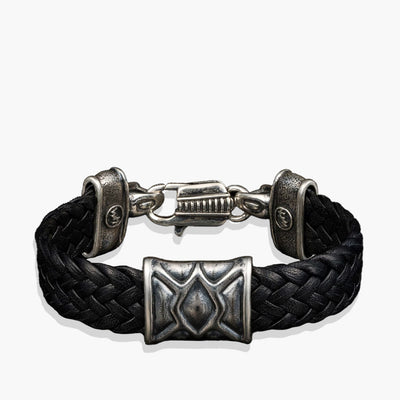 William Henry Rhomb Black Woven Leather Bracelet - William Henry product