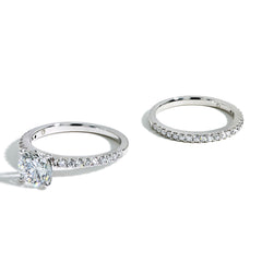 1.50 Carat  Lab Grown Diamond Round Pave Engagement Set