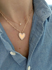 EF Collection Diamond Mini Heart Choker Necklace