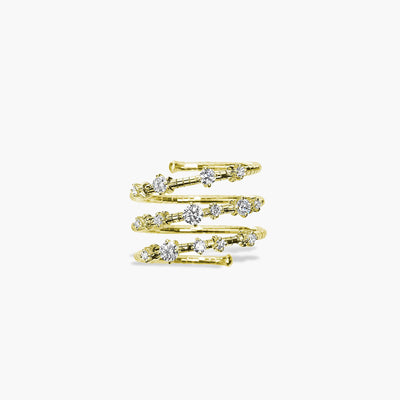 Mattia Cielo Rugiada Diamanti 3-Row Diamond and Gold Ring - Mattia Cielo product