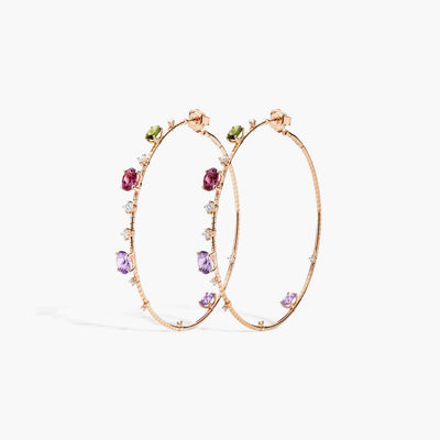 Mattia Cielo Rugiada Pietre Gemstone and Diamond Hoop Earrings - Mattia Cielo product