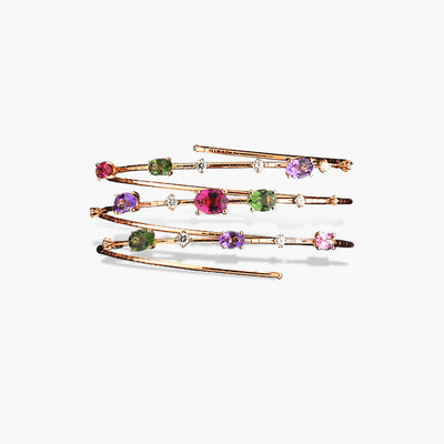 Mattia Cielo Rugiada Pietre Mixed Gemstone and Diamond 3-Row Bracelet - Mattia Cielo product