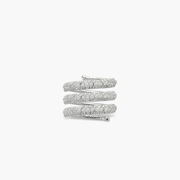 Mattia Cielo Rugiada Pave 3-Row Diamond Ring