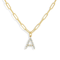 Diamond Initial Love Letter in Gold