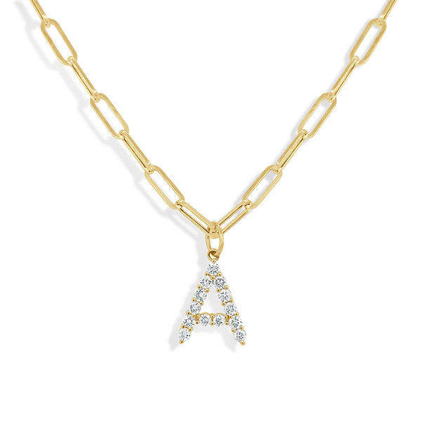 Diamond Initial Love Letter in Gold