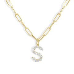 Diamond Initial Love Letter in Gold