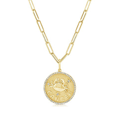 Diamond Cancer Zodiac Pendant