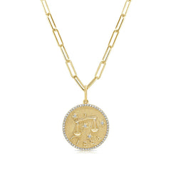 Diamond Libra Zodiac Pendant