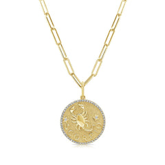 Diamond Scorpio Zodiac Pendant