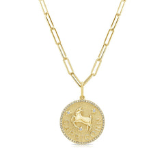 Diamond Capricorn Zodiac Pendant