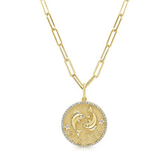 Diamond Pisces Zodiac Pendant