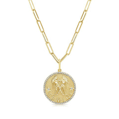 Diamond Gemini Zodiac Pendant