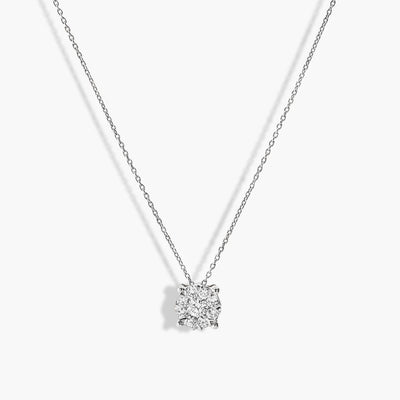 1.50 Carat Look Illusion Diamond Necklace in 14k White Gold (.50ctw) - Private Label product