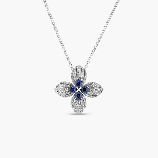 Roberto Coin Sapphire Love in Verona Flower Necklace