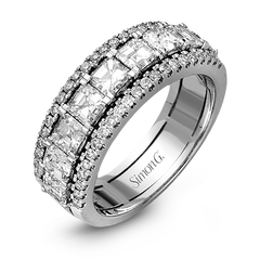 Simon G. LP1875W White Gold Caviar Anniversary Band