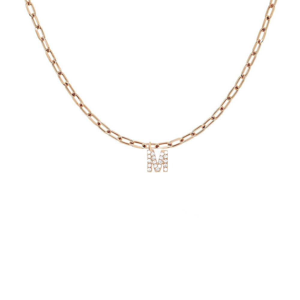 EF Collection Diamond Initial Charm in Yellow gold