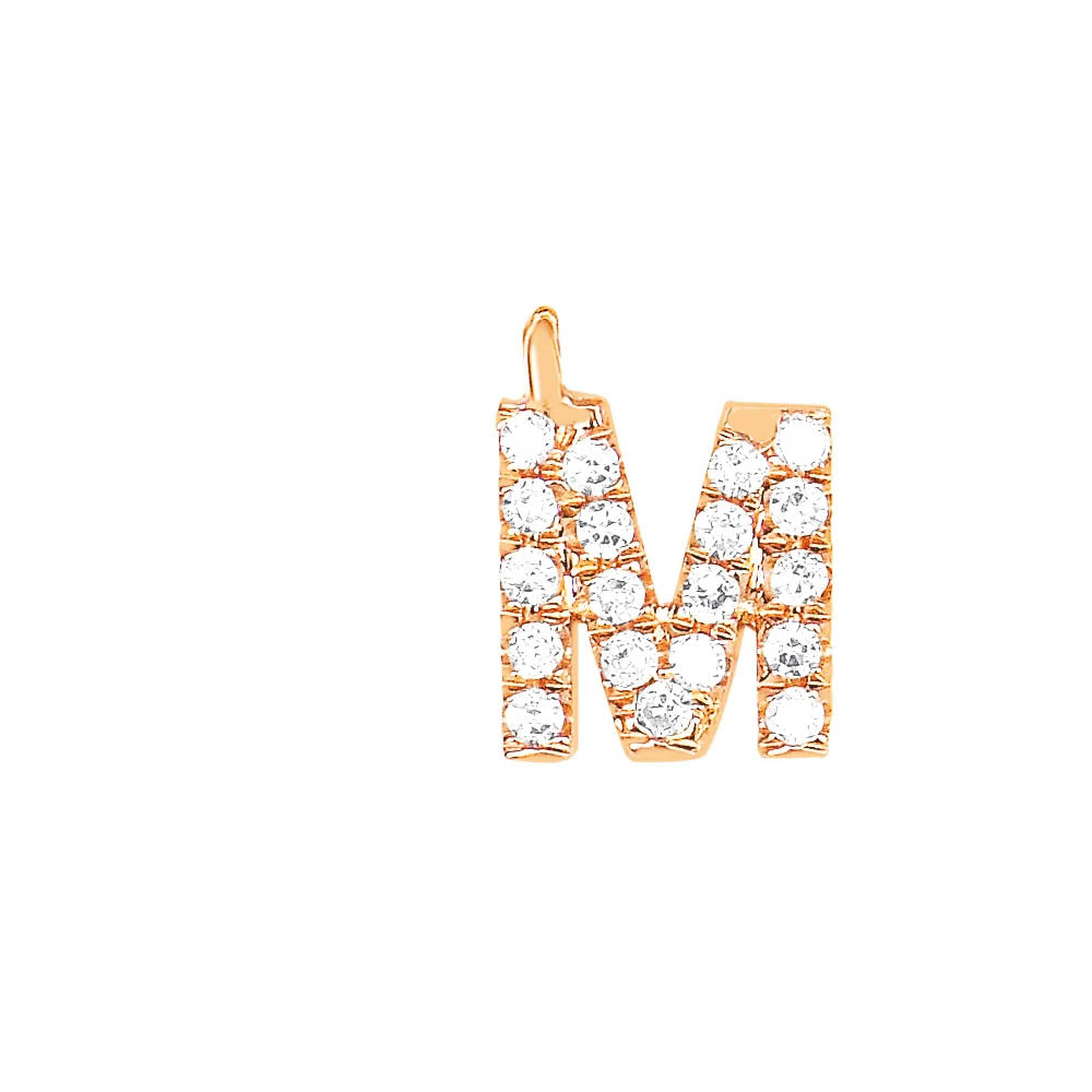 EF Collection Diamond Initial Charm in Yellow gold