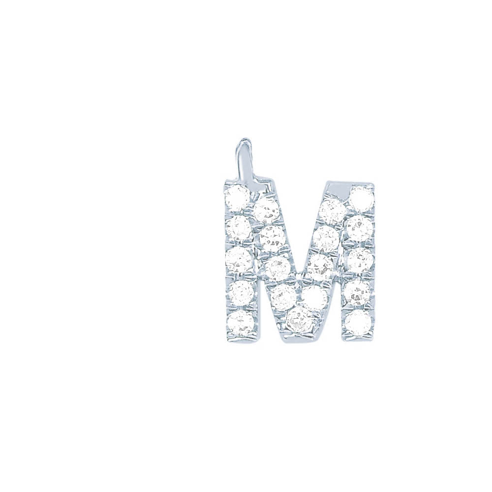 EF Collection Diamond Initial Charm in White gold