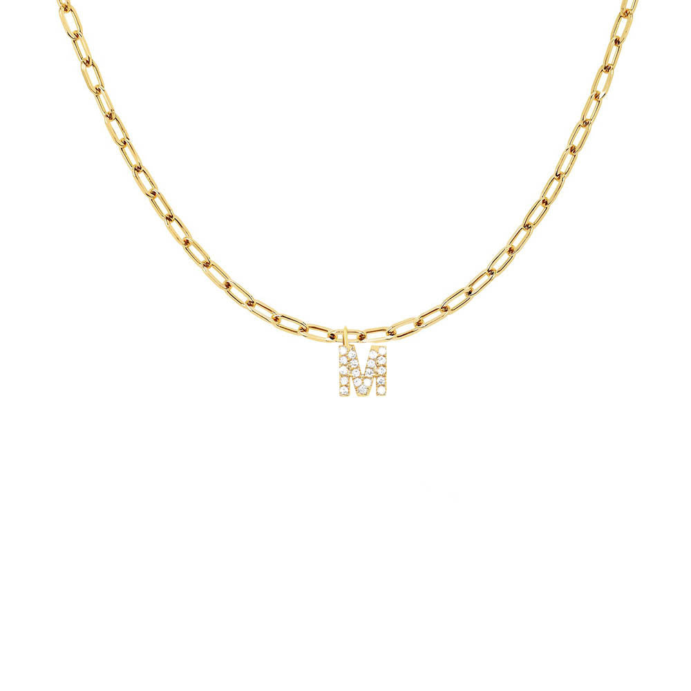 EF Collection Diamond Initial Charm in Yellow gold