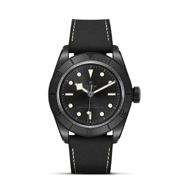 TUDOR Black Bay Ceramic with 41mm Ceramic Case and Hybrid Leather And Rubber Strap