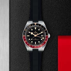 TUDOR Black Bay 58 GMT with Rubber Strap and Black and Burgundy Bezel