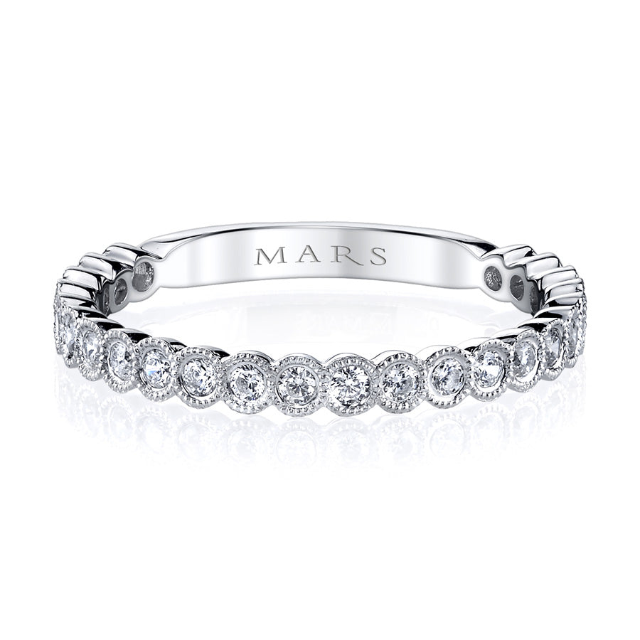 MARS Ever After Bezel Set Diamond Stackable Band Ring