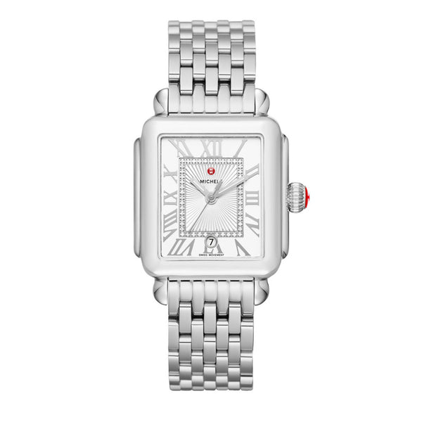 Michele Deco Madison Stainless Steel Diamond Dial Watch