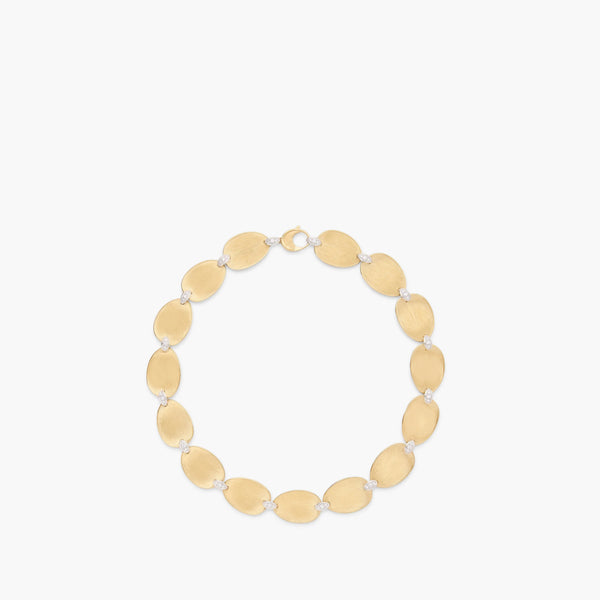 Marco Bicego Lunaria Large Petal Necklace with Diamonds in 18K Yellow Gold and 18K White Gold