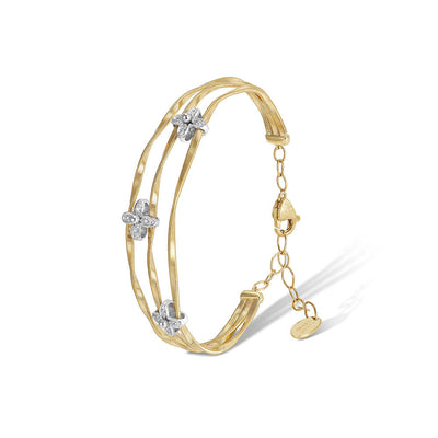 Marco Bicego Marrakech Onde Three Row Diamond Flower Cuff Bracelet - Marco Bicego product