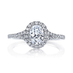 Mars Ever After Oval Halo Pave Diamond Engagement Ring