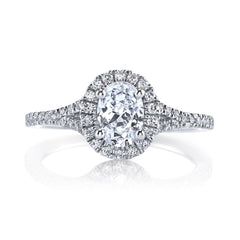Mars Ever After Oval Halo Pave Diamond Engagement Ring