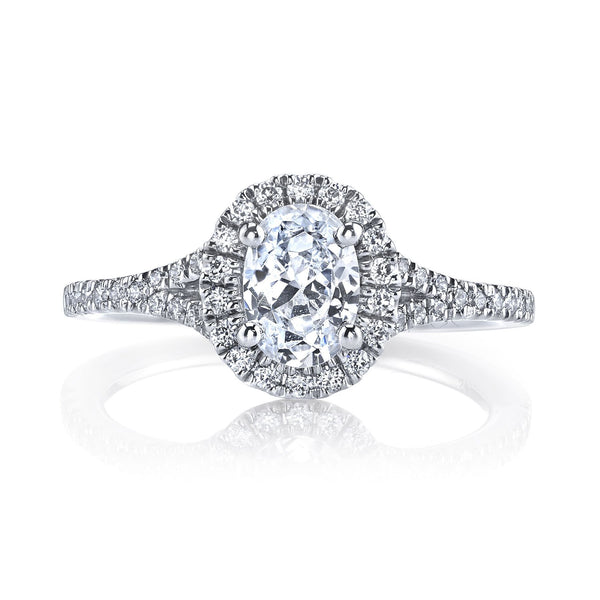 Mars Ever After Oval Halo Pave Diamond Engagement Ring