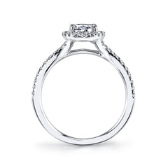 Mars Ever After Oval Halo Pave Diamond Engagement Ring