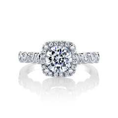 MARS Round Cushion Halo Diamond Engagement Ring Setting