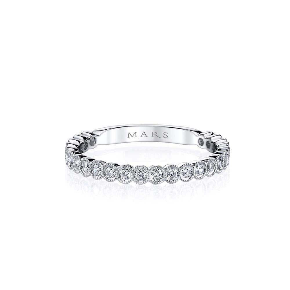 MARS Ever After Bezel Set Diamond Stackable Band Ring