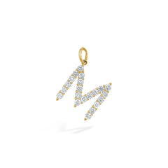 Diamond Initial Love Letter in Gold