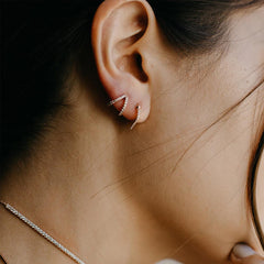 Carbon & Hyde Yellow Gold Diamond Split Huggie Earrings