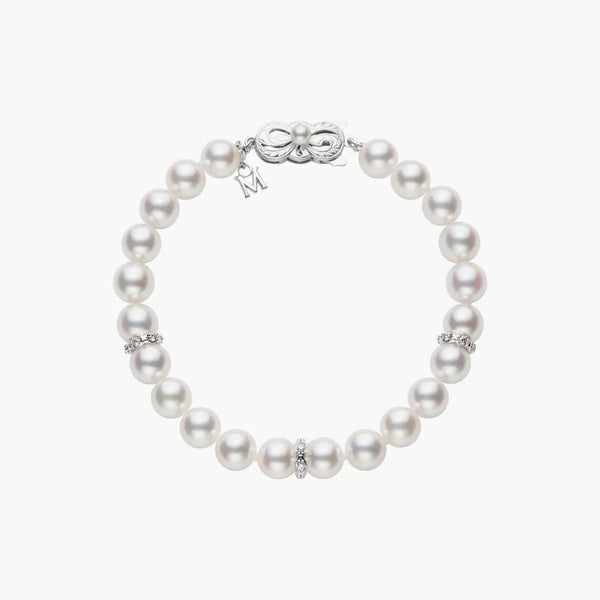Mikimoto Pearl and Diamond Rondell Bracelet