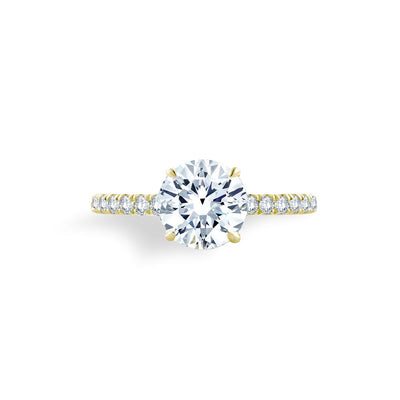 A. Jaffe Thin Pave Yellow Gold Engagement Ring Setting - A.Jaffe product