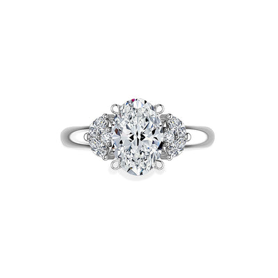 A. Jaffe Oval Side Stone Engagement Ring Setting - A.Jaffe product