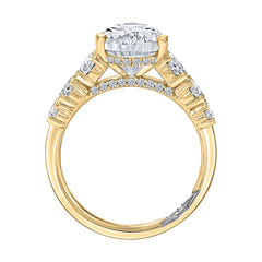 A. Jaffe Pear Shape Diamond Engagement Ring Pave Setting