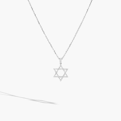 White Gold Diamond Star of David Necklace - 0.28ctw - Private Label product