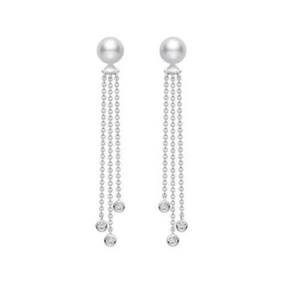 Mikimoto Akoya Pearl  Drop Diamond Earrings - Mikimoto product