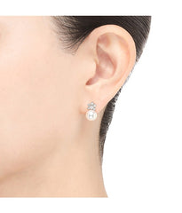 Mikimoto Pearl Diamond Star Drop Earrings