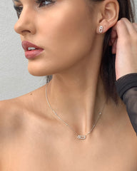 Messika Move Uno Diamond Cage Stud Earrings in White Gold